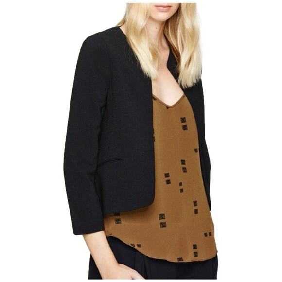 Aritzia Wilfred Exquis Japanese Crepe Blazer Jacket Open Front Black - Picture 1 of 9